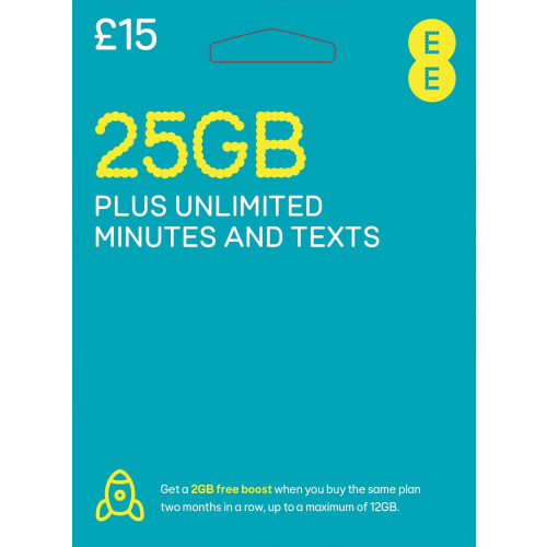 EE EE 15 Data Pack Pay As You Go Sim Card - Standard, Micro & Nano Included