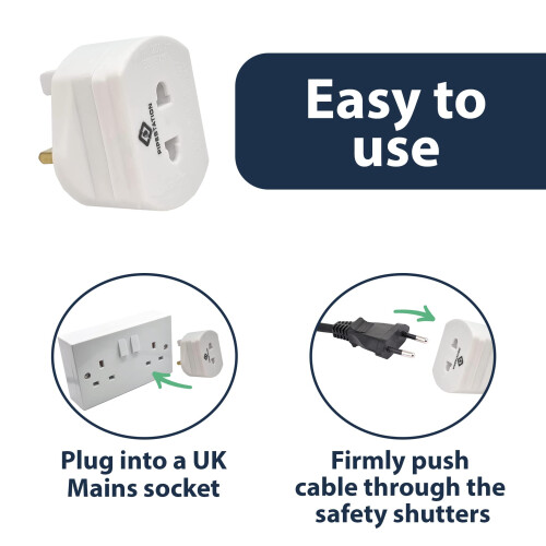 Pipestation Toothbrush Adapter Plug UK Shaver Plug Adaptor UK for Toothbrush Plug 2