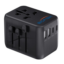 Bigfish Universal Travel Adapter, Worldwide Travel Plug Adapter with 2 USB A and 2 USB C, Dual 10A Fuses All In One International Travel Adapter - EU