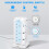 KLINTOS Tower Extension Lead 5M, 12 Way, 6 USB, Surge Protected, White 3