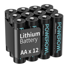 POWEROWL - Lithium AA Battery, 12 Pack Double A Lithium Batteries 1.5V (Not Rechargeable)