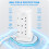 KLINTOS Tower Extension Lead 5M, 12 Way, 6 USB, Surge Protected, White 4