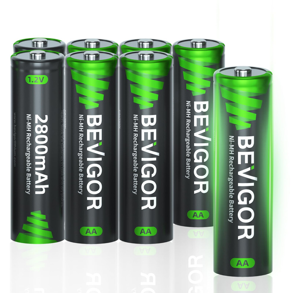 Photos - Battery BEVIGOR AA Rechargeable 8 Pack, 1500 Cycles 2800mAh 1.2V High Capacity AA Ni-MH Rechargeable , Precharged