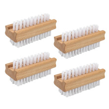 Nail Brush Set - 4pcs Two-Side Fingernail Nail Brushes for Cleaning, Wooden Nail Cleaning Brush, Nail Scrubber Brush