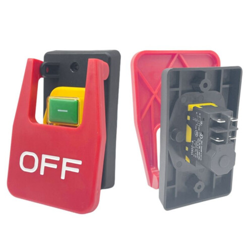 4Pin Off  Red Cover Emergency Stop Push Button  250V 16A Power-Off Protection Electromagnetic Start 1