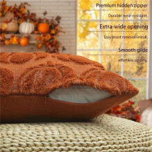 Juego de 2 Fundas de Almohada de Otoño de 45 X 45 cm, Calabaza Decorativa de Otoño, Suave Felpa de Piel Sintética, para Halloween.