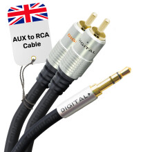 CableMountain 10m RCA to 3.5mm Cable - Phono to Mini Headphone Jack - Gold Plated Male-to-Male Phono to 3.5mm Jack Cable for Turntable, TV and Speake