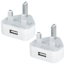 USB Plug UK,USB Charger Plugs Adaptor UK 5W Phone Plugs with USB Port Compact Mains Charge Head with Smart IC 5V 1AMP Charging Compatible with iPhone