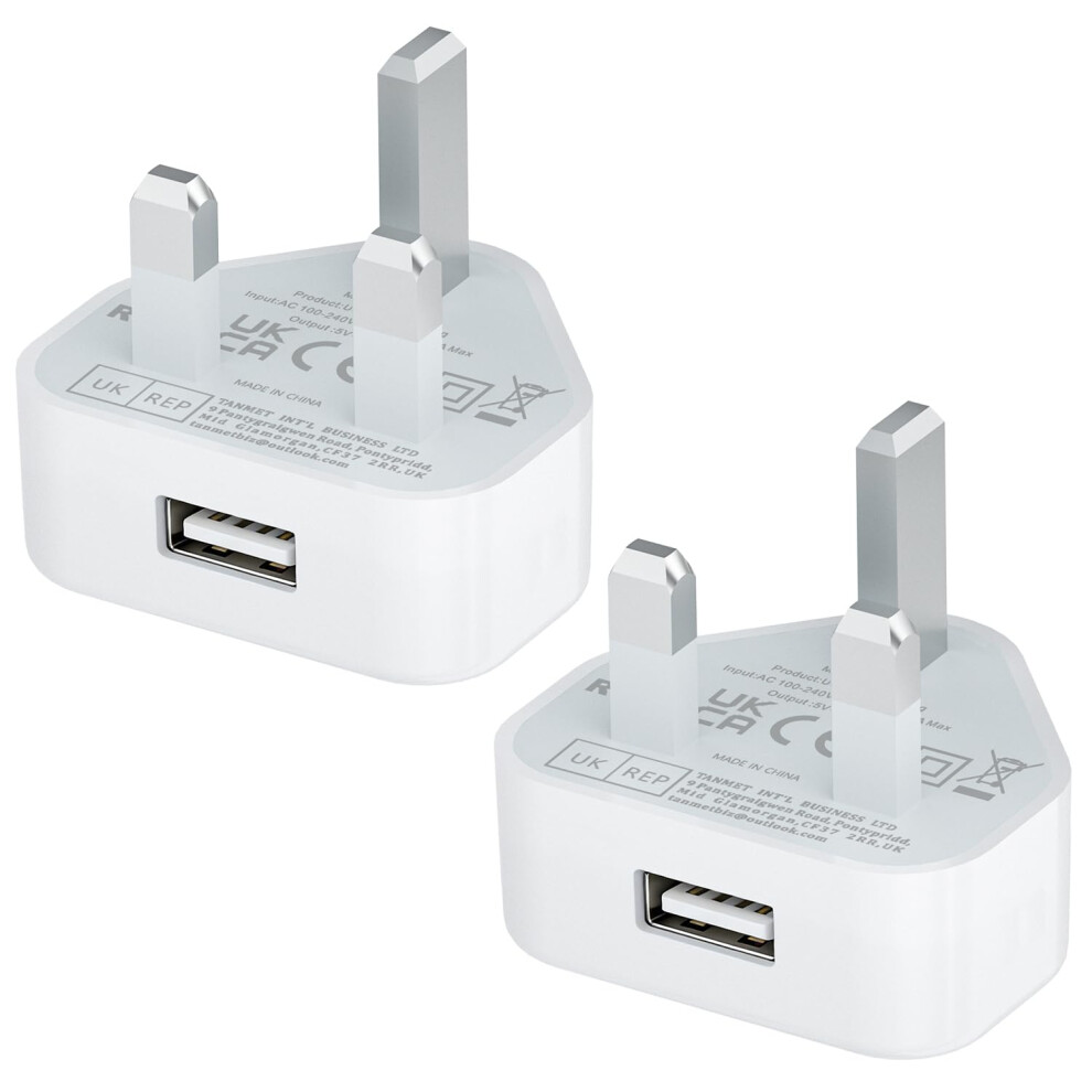 Usb Plug Uk,Usb Charger Plugs Adaptor Uk 5W Phone Plugs With Usb Port Compact Mains Charge Head With Smart Ic 5V 1Amp Charging Compatible With Iphone 5003880784959