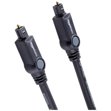 Amazon Basics Toslink Digital Optical Audio Cable, Multi-Channel, for Audio System, Sound Bar, Home Theatre, Gold-Plated Connectors, 3 m, Black