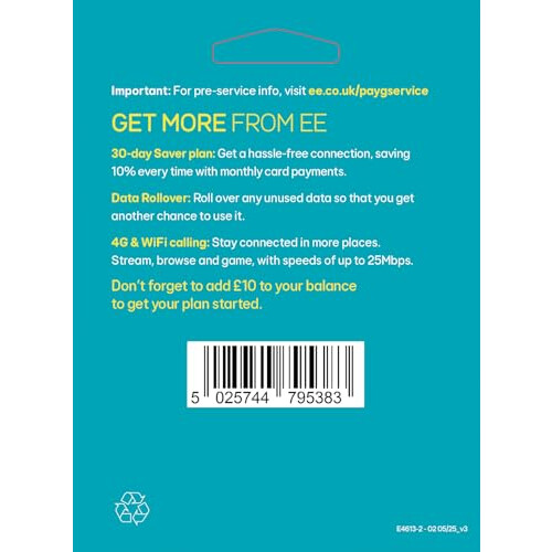 EE EE 10 Pound Data Pack Pay As You Go SIM 1