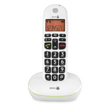 Doro PhoneEasy 100W DECT Cordless Phone with Amplified Sound and Big Buttons, NO Answerphone (Single Set/White) [UK and Irish Version]