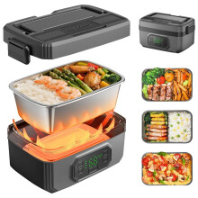 Cordless Electric Lunch Box for Adults 21000mAh Rechargeable Heated Lunch Box 1.2L Portable Self-Heating Food Warmer