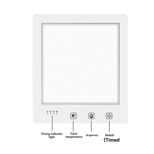 Light Therapy Lamp Ultra-Thin UV-Free Therapy Light Timer Function, Adjustable Brightness Levels EU Plug 2