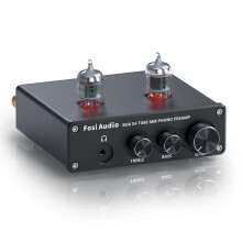 Fosi Audio BOX X4 Phono Preamp Headphone Amplifier/Preamplifier Hi-Fi Pre Amp with JAN 5725W Vacuum Tubes for MM Turntable Phonograph Record Player w