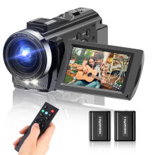 Sunscien Video Camera Camcorder, Full HD 1080P Digital YouTube Vlogging Camera Recorder,Video Camera 30FPS 3.0 Inch LCD 270 Rotatable Degrees IPS Scr