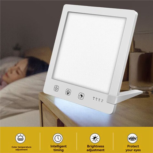 Light Therapy Lamp Ultra-Thin UV-Free Therapy Light Timer Function, Adjustable Brightness Levels EU Plug 1