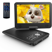 Yoton 12.5" Portable DVD Player with 10.5" HD Swivel Screen for Car and Kids, Built-in Battery, Earphone/AV-IN/AV-OUT/USB/SD Card/TV Sync and VCD/MPG