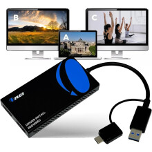 OREI SplitExtend HDMI Splitter Extended Display for Dual Monitor - Multi-Monitor Display 3 Separate Screens - USB A & USB-C Adapter to HDMI 2.0, 4K@3