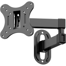 JXMTSPW Full Motion TV Wall Bracket for Most 14-27 Inch LED LCD Flat and Curved TVs up to 10kg, Sturdy TV Wall Mount with Tilt Swivel Extension, Max