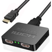 Sfunpu HDMI Splitter,HDMI Splitter 1 in 2 Out, 4K 3D 1080P for Dual Monitors, MacBook, PS3/4, Roku, Blu-Ray Player