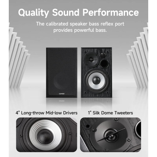 Edifier Edifier R990BT Bluetooth 5.4 Bookshelf Speakers, 2.0 Active Multimedia Speaker, 24W Output Power, RCA/AUX/Bluetooth Inputs, Digital Audio Processing, 2