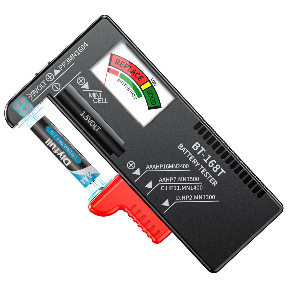 Dlyfull Magnetic Battery Tester Universal Battery Checker For Aa Aaa C D 9V 1.5V Button Cell Batteries, Requires No Battery To Operate 5005645825792