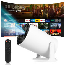 Mini Projector 2025 Upgraded WiFi 6 and BT 5.4 Support 4K 1080P Auto Keystone 180 Rotatable Projector for Bedroome Compatible with Laptop PC Smartph