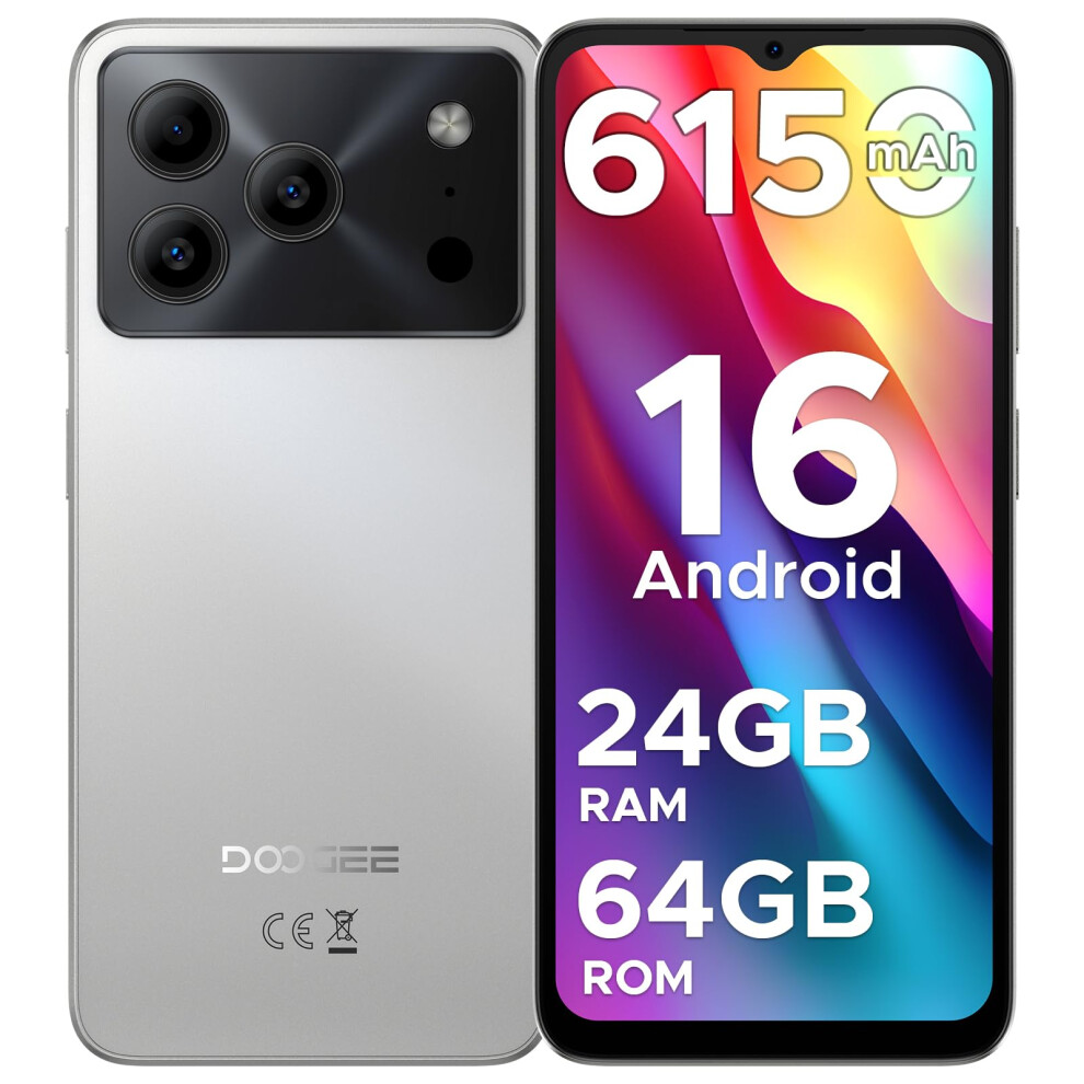 Doogeesmart Note 56 Mobile Phones, Android 16 Smart Phone, 6150Mah, 8.45Mm, 6.56"" Hd+ 90Hz, 24Gb + 64Gb/2Tb Android Phones, Dual Sim Unlocked Mobile 5008988367448