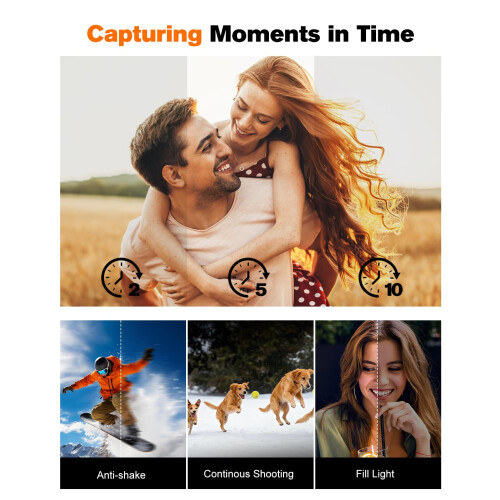 QIVORO Digital Camera 4K 64MP Portable Vlogging Camera with 32GB SD Card 1