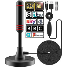 2026 Newest HDTV Aerial - Indoor TV Aerial for Smart TV with Signal Booster - Digital TV Aerial for Freeview TV 600 Miles Long Range Support 4K 1080P