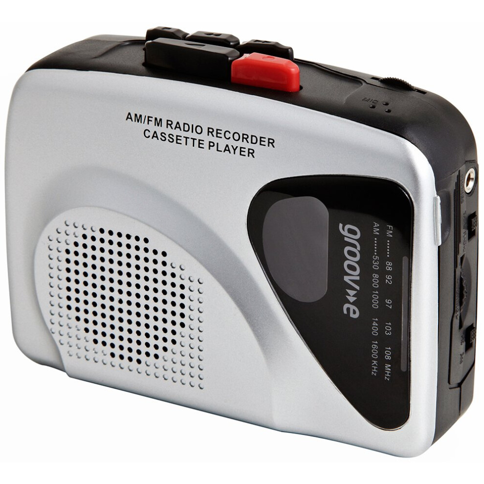 Groov-E Portable Retro Personal Cassette Player And Recorder With Built-In Speaker & Microphone, Am/Fm Radio, 3.5Mm Headphone Jack And Earphones Incl 93139069