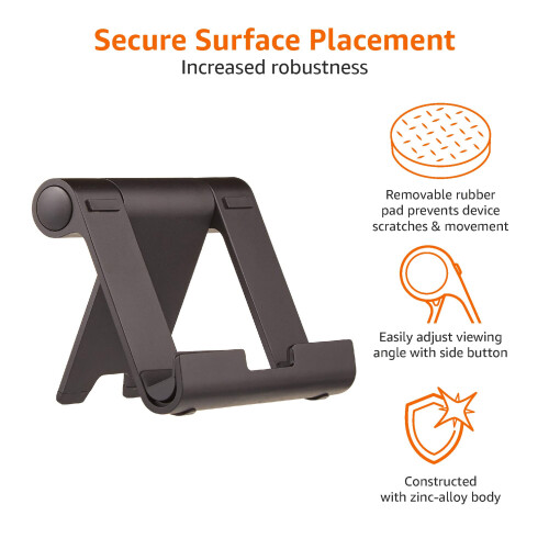 Amazon Basics Multi-Angle Portable Stand for Tablets, E-readers and Phones - Black 2
