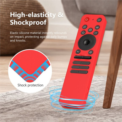 Silicone Protective Case with Lanyard Shockproof Soft Shell Protector Sleeve for  MR25GA Remote Control Red 2