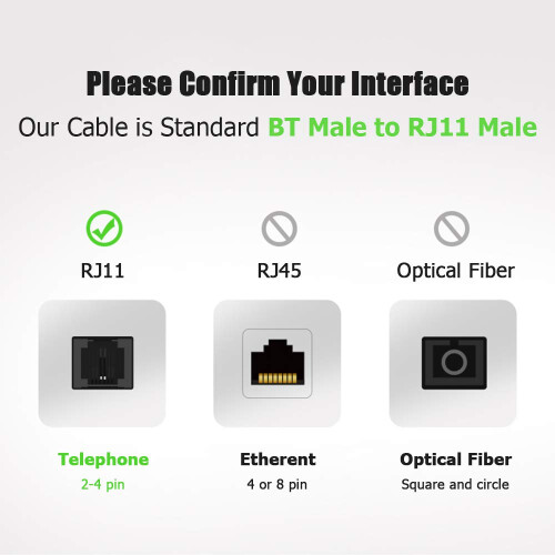 Ancable Telephone Cable Phone Cable for Landline ADSL Modem Cable 5M 2
