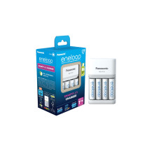 eneloop SmartPlus Charger, for 1-4 AA/AAA Rechargeable Batteries, 1.5h Charging Time, 10 Safety Features, 4 eneloop AA Batteries Included (2000 mAh),