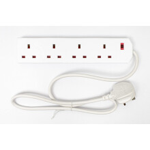 Daewoo Extension Lead, 4 Gang, 1 Metre, White