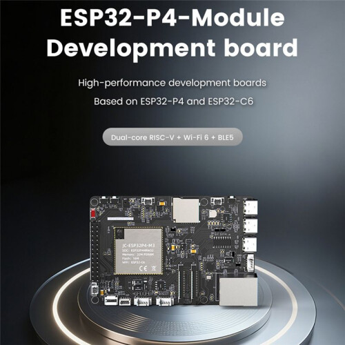 Placa de Desenvolvimento ESP32-P4-Module com Módulo ESP32-C6 Integrado, Compatível com WiFi 6 e Bluetooth5, Porta Fast Ethernet RJ45 2