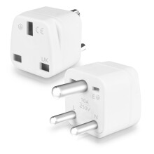 XGKEGS UK to India Plug Adapter, Type D Travel Adapter Indian,Pakistan,Sri Lanka,Burma,Maldives and more (White,2 Pack)