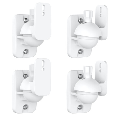 Cozycase Speaker Wall Mount Brackets with Fittings, White 4 Pcs