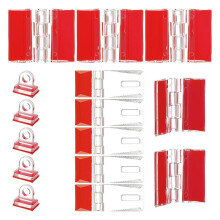 Acrylic Hinges Kit,15Pcs Self Adhesive Buckles Set No Need to Punch Plastic DIY Piano Hinge Door Buckle for Box