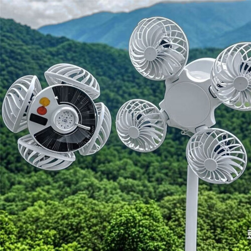 Solar Camping Laterne Ventilator Camping Laterne mit Deckenventilator Tragbare Deckenleuchte Ultra Leise Solar Kühlventilator 2