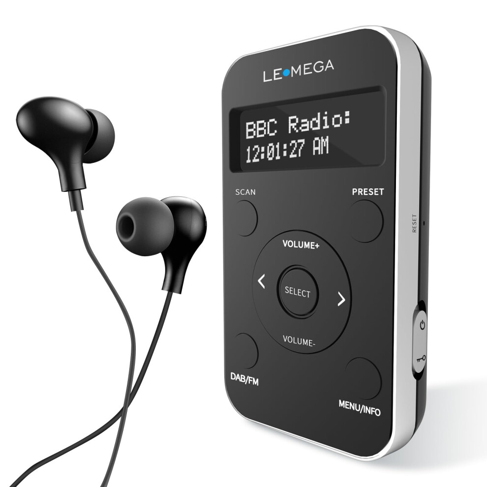 Lemega Pr1l Pocket Dab Radio, Fm Radio, Portable Dab+ Radio, Headphone Included, Rechargeable Battery,20 Presets, Lcd Display, Sports Dab Radio With Light 94566826