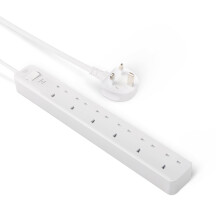 Amazon Basics Surge Protector Power Strip, 6-Outlet, 600 Joule, 0.61-m Cable, White