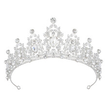 DESIGNICE Crown kimaltelevia metalliseoskristalli kruunuja naisille Sileä ja kestävä Glinda Crown 6,1x2,2 tuumaa, hopea