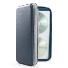 UENTIP DVSICK DVD Case, 96 Capacity Plastic CD Holder Case Portable Travel Protective Zipper DVD Case Holder For Car Storage Wallet Bag(dark blue)