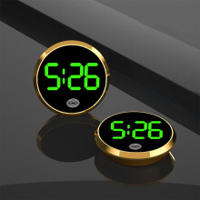1 Stück Auto-Stick-Uhr für Armaturenbrett, digitale Touch-Uhr, Mini-Leuchtuhr, runde Lüftungsschlitzuhr, kompatibel mit Lüftungsschlitzen