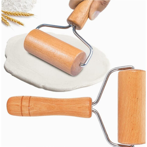 Dockapa Wooden Rolling Pin Small 9.5cm Non-stick Dough Roller