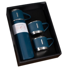 Set di thermos isolati sottovuoto – Set regalo con 3 bottiglie termiche da 3 tazze, per bevande calde e fredde, in acciaio inossidabile
