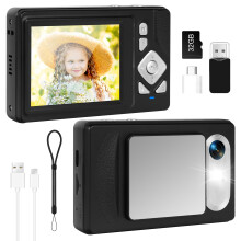Digital Camera 4K - 48MP UHD Autofocus with 2.83" LCD Screen, 18X Digital Zoom Anti-Shake Photography Vlogging Compact Camera with 32gb SD Card for K